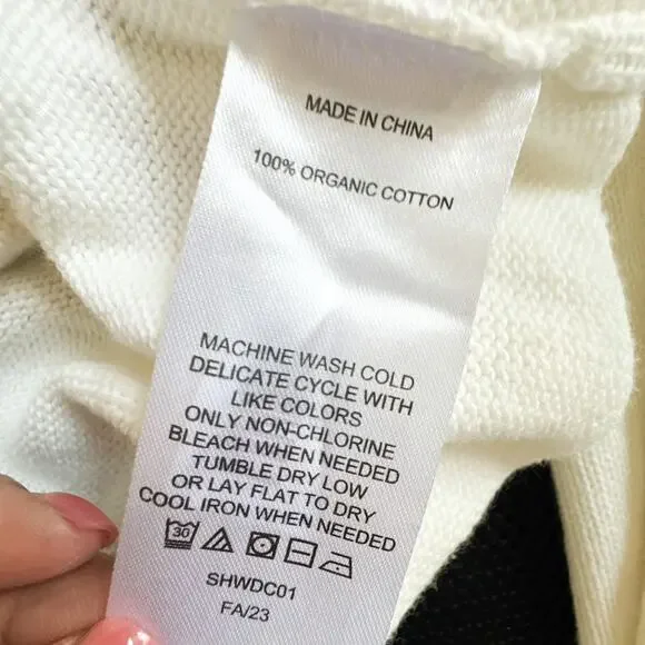 Quince 100% Organic Cotton Mockneck Sweater Ivory Size Large - Picture 5 of 8